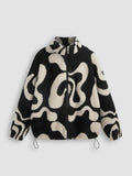 Oversized Printed Fleece Zip Up Jacket | JC78 - view 1
