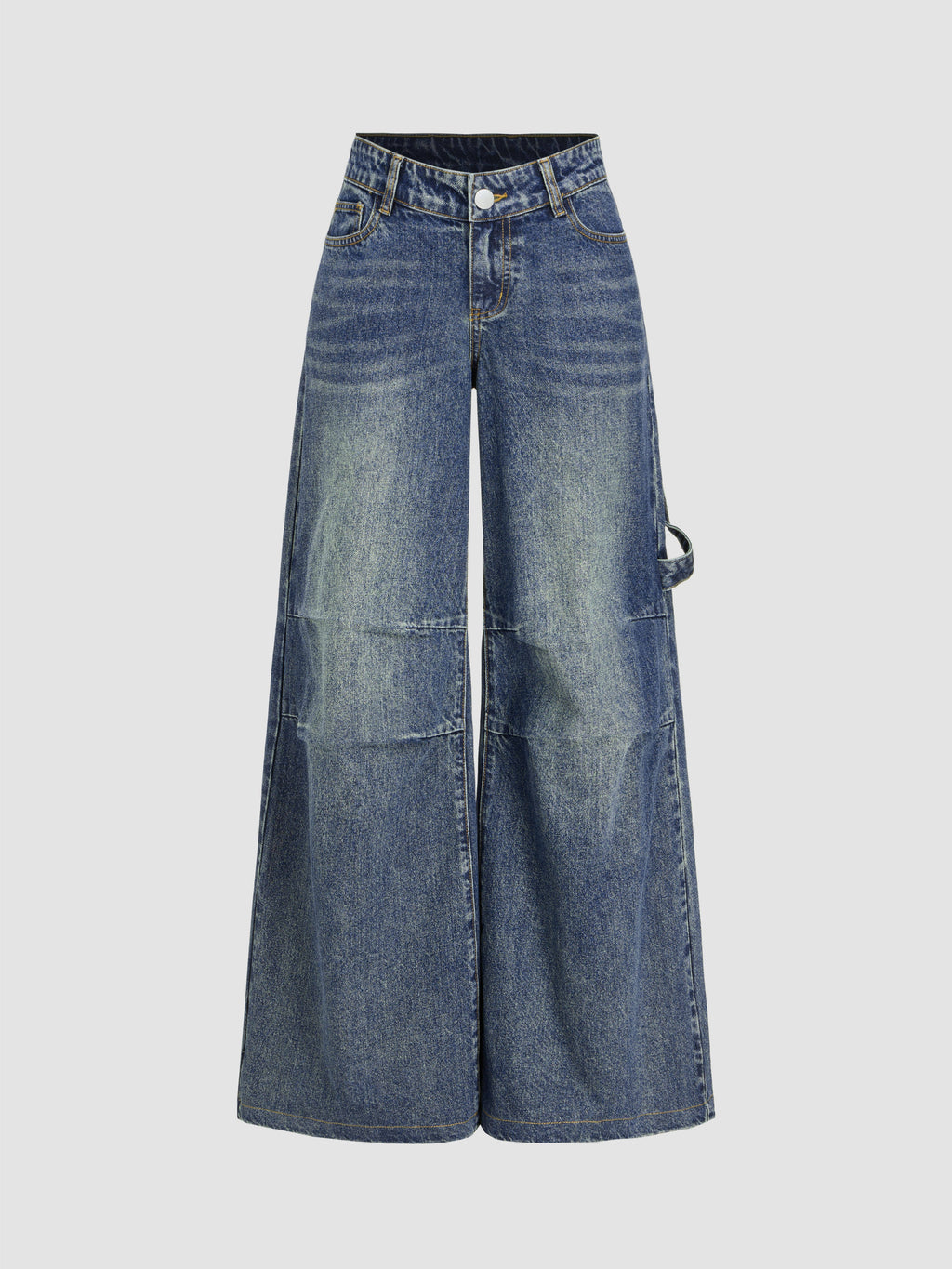 Denim Low Rise Solid Wide Leg Baggy Jeans | BG78 - view 9