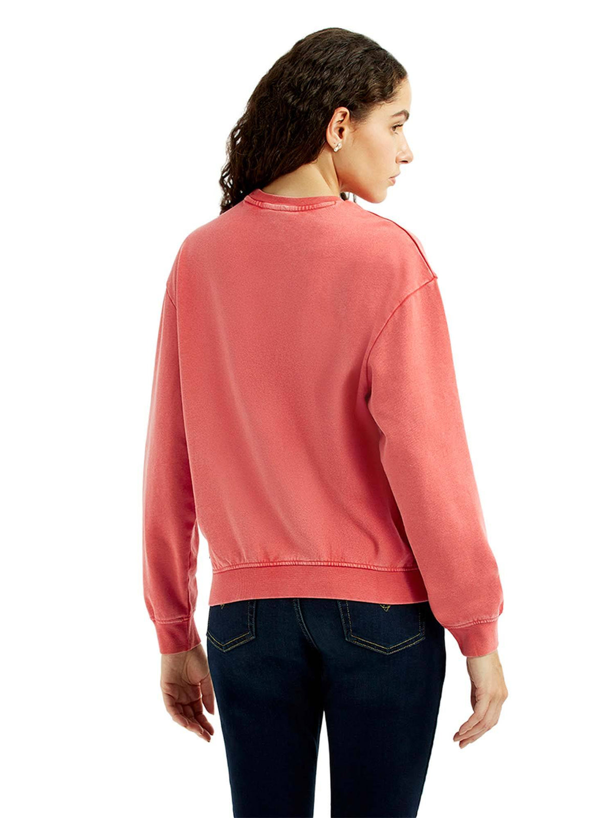 Women Coral Crew Neck Sweatshirt | HD56 - view 2