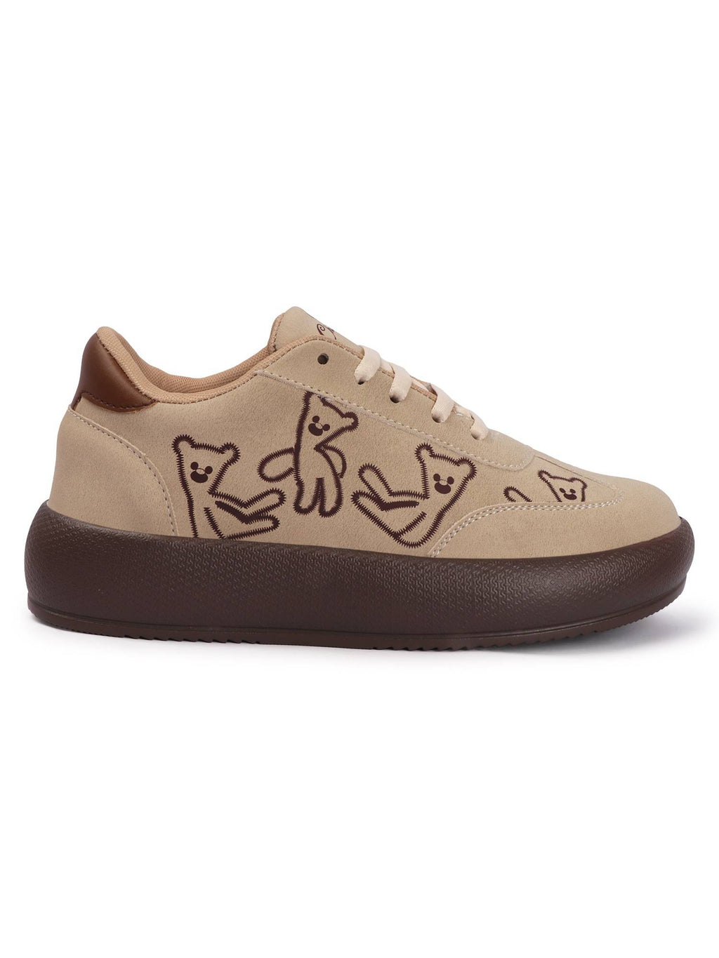 Women Beige Synthetic Sole Sneakers | SN09 - view 5