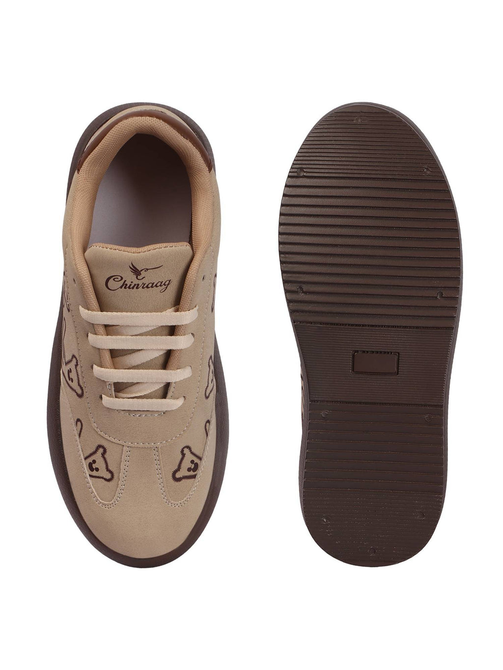 Women Beige Synthetic Sole Sneakers | SN09 - view 7