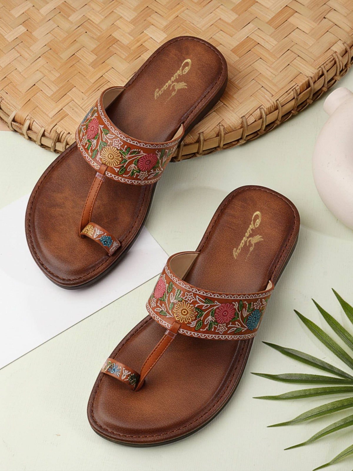 Women Brown Synthetic Sole Kolhapuris | F61 - view 2