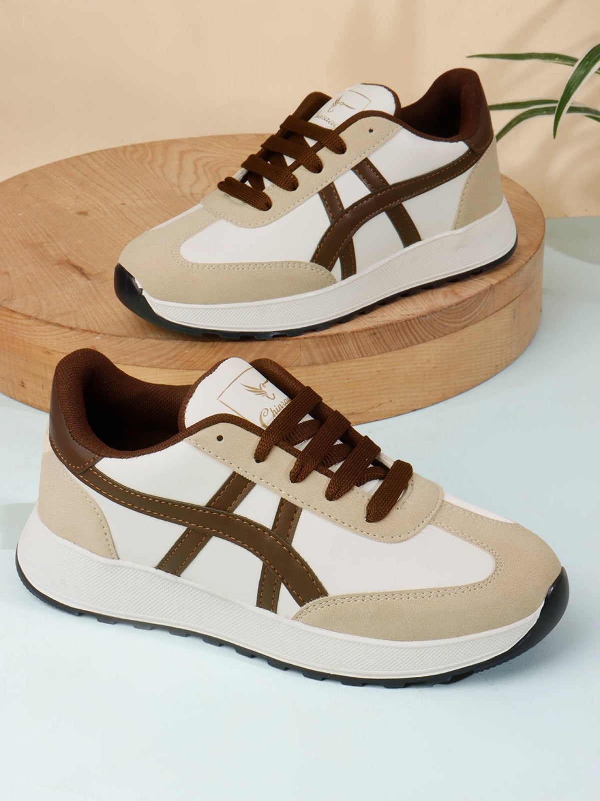Women Beige Synthetic Sole Sneakers | SN09 - view 2