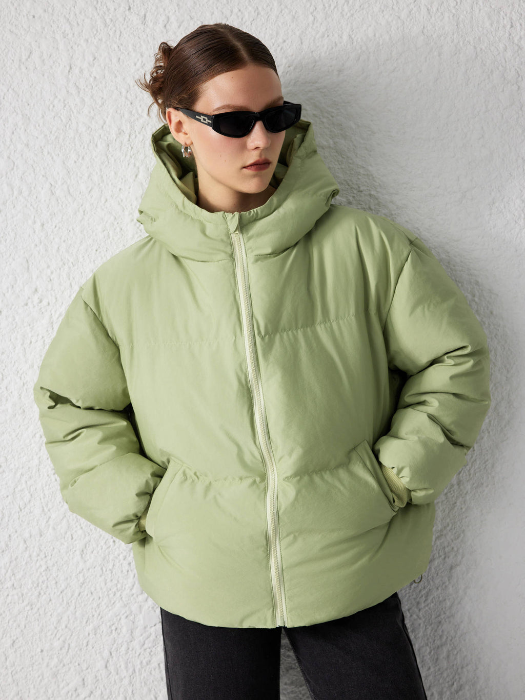 Wine Hooded Puffer Jacket | JC78 - view 42
