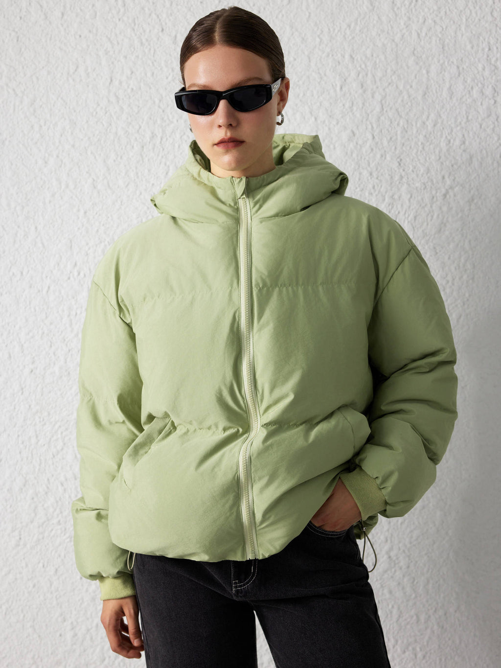 Wine Hooded Puffer Jacket | JC78 - view 45