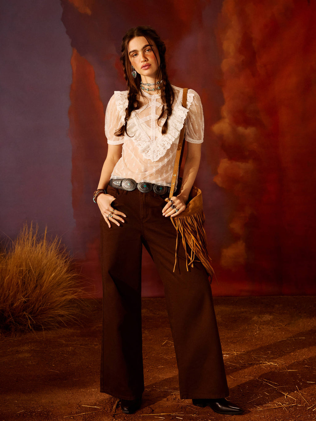 Denim Mid Rise Pocket Wide Leg Jeans | WL90 - view 7