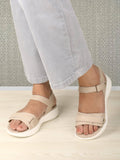 Women Beige Adjustable Strap Supportive Sandals | SD89 - view 1