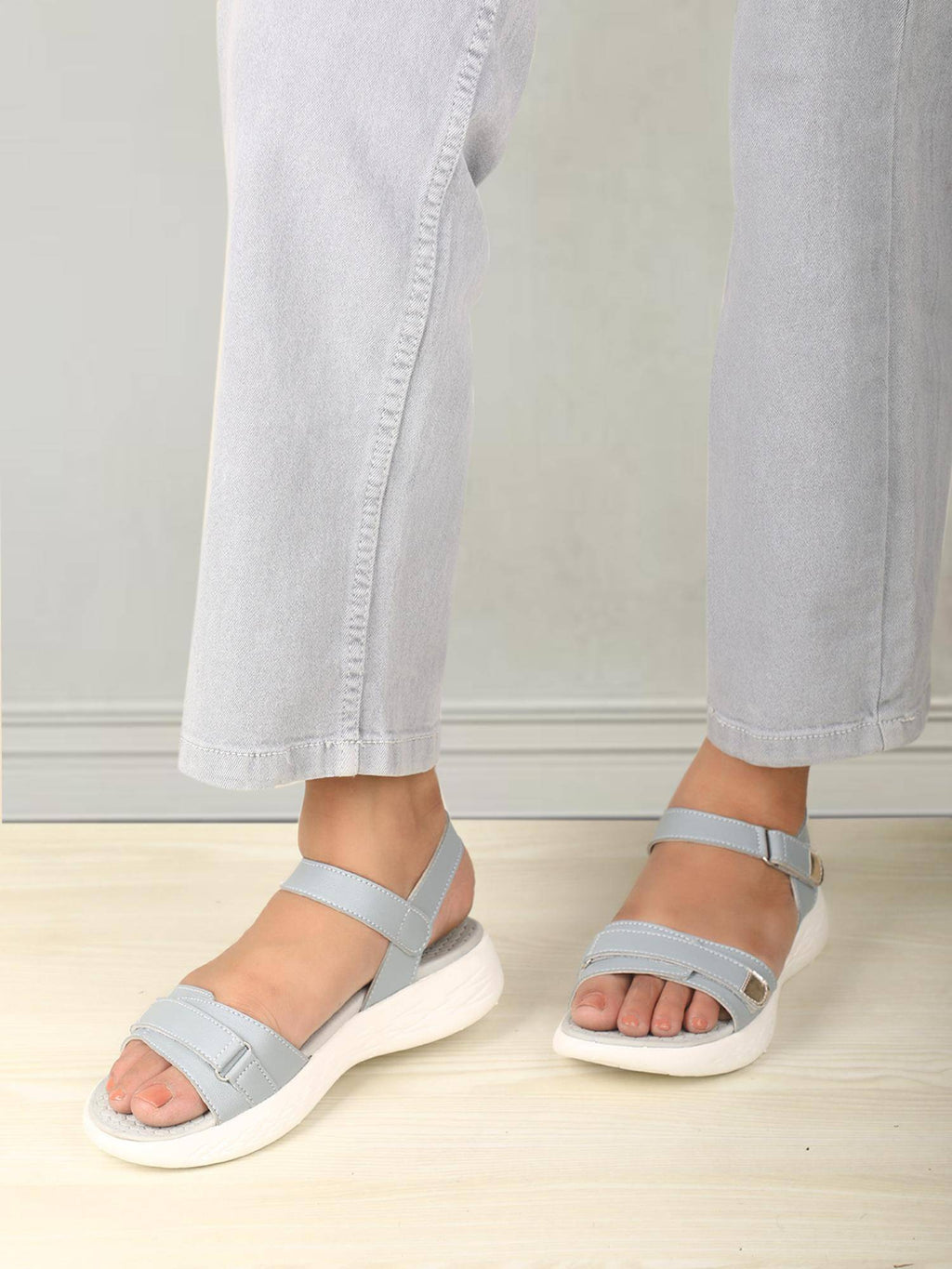 Women Blue Adjustable Strap Supportive Sandals | SD89 - view 1