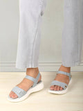 Women Blue Adjustable Strap Supportive Sandals | SD89 - view 1