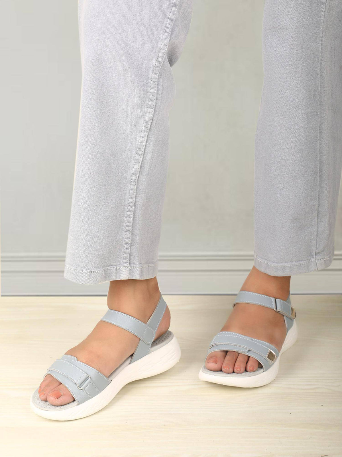 Women Blue Adjustable Strap Supportive Sandals | SD89 - view 1