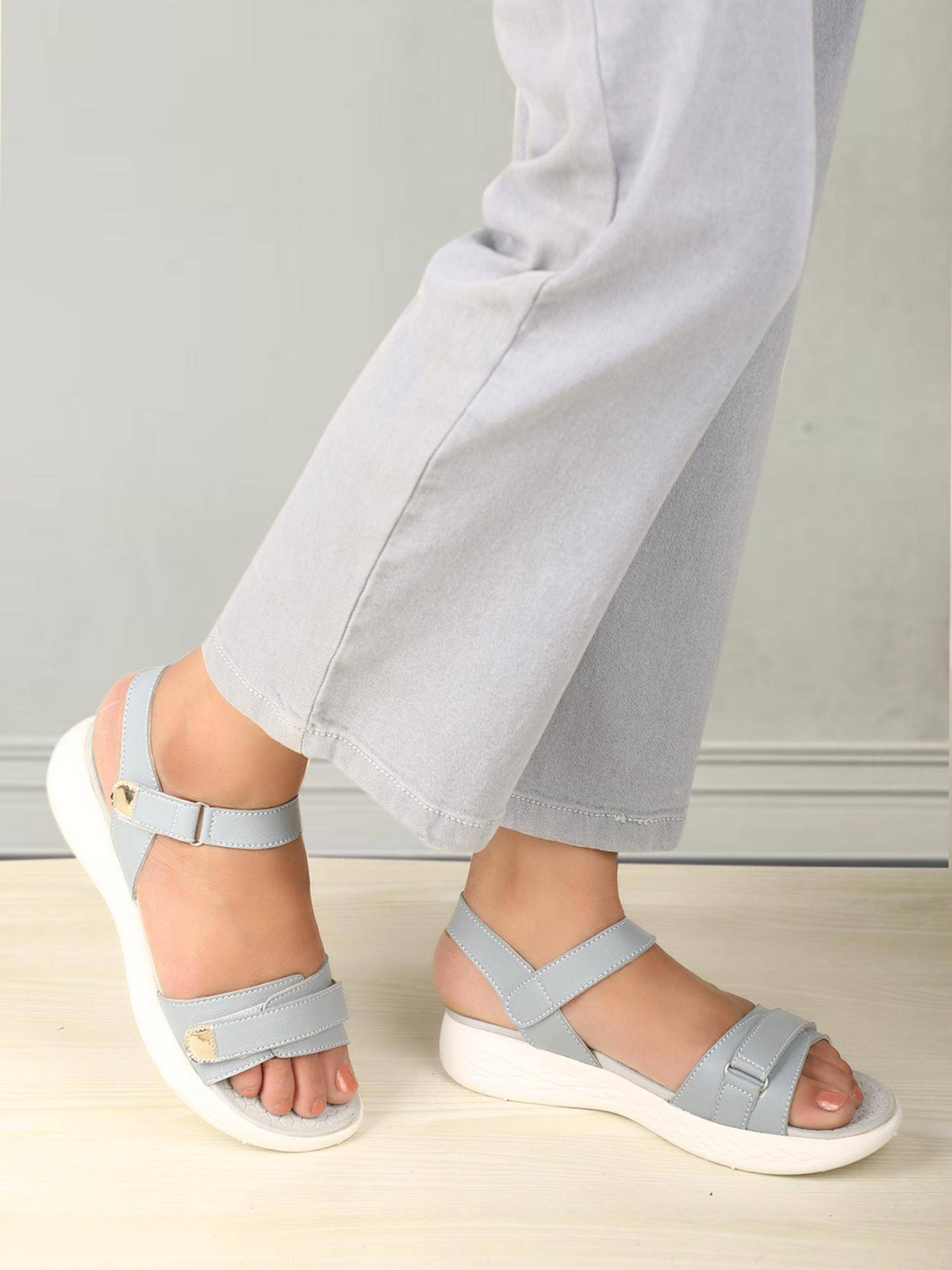 Women Blue Adjustable Strap Supportive Sandals | SD89 - view 2