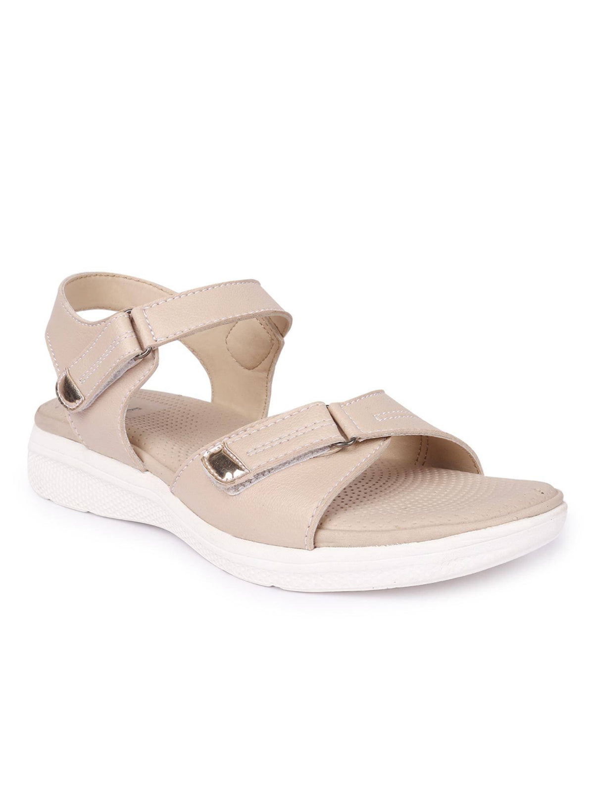 Women Beige Adjustable Strap Supportive Sandals | SD89 - view 3