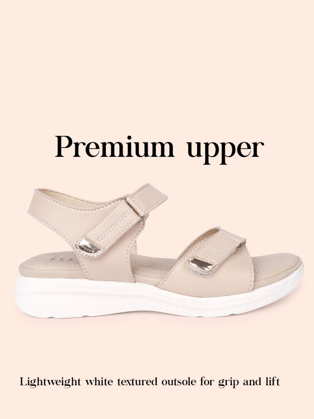 Women Beige Adjustable Strap Supportive Sandals | SD89 - view 6