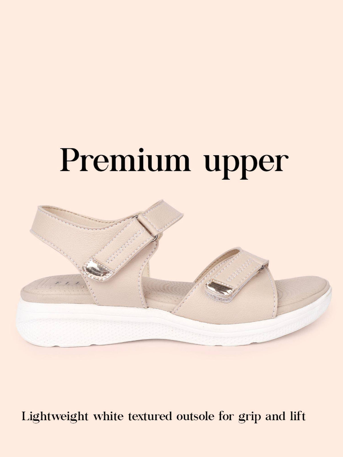 Women Beige Adjustable Strap Supportive Sandals | SD89 - view 6