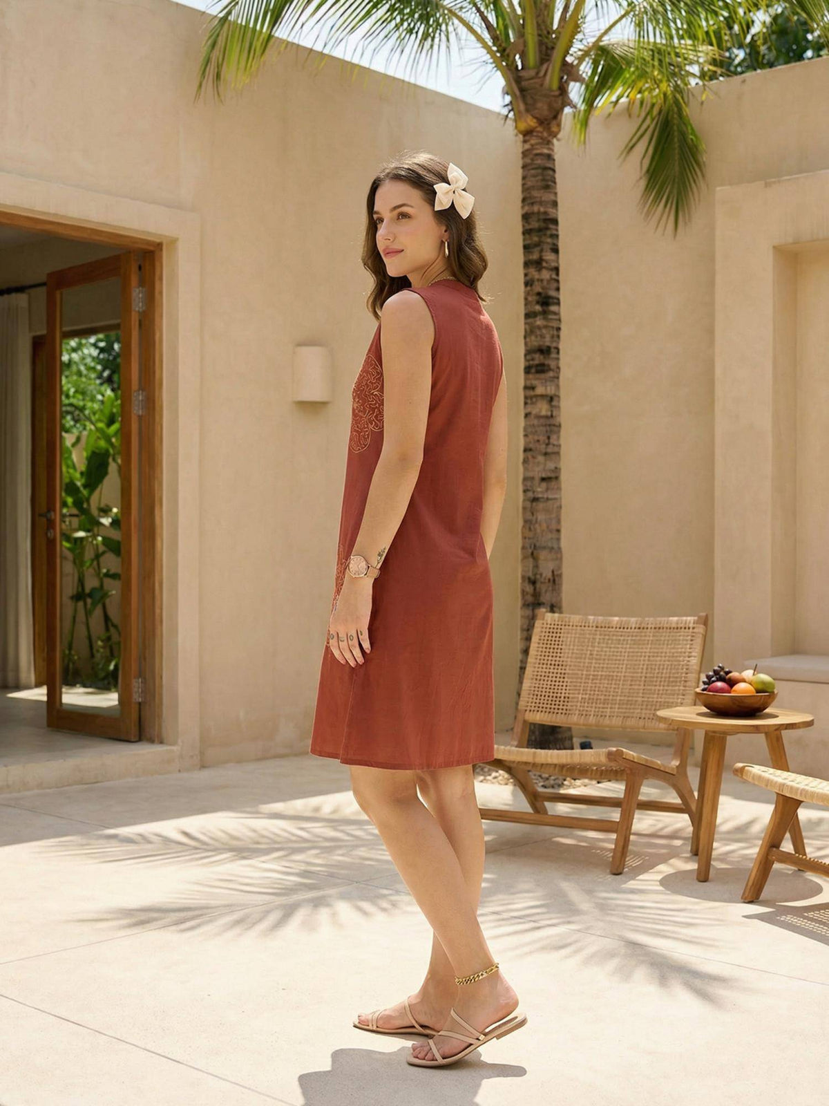 Cotton Embroidered Dress | D56 - view 4