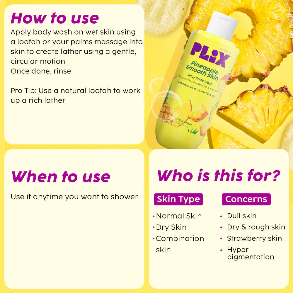 Pineapple 5% Lactic Acid Exfoliating Body Wash (Pack of 2) | PL1 - view 4
