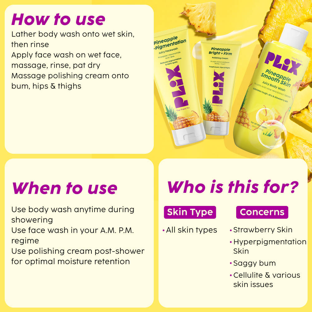 Pineapple Trio With Cleanser, Body Wash & Cream | PL1 - view 4