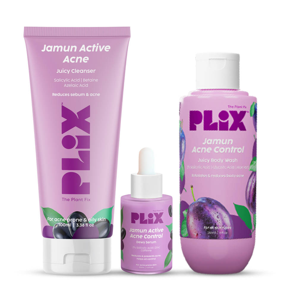 Jamun Skincare Combo With Cleanser, Body Wash & Active Acne Serum For Women & Men | PL1 - view 1