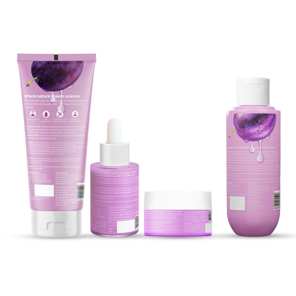 Jamun Active Acne Regime - Cleanser, Acne Mark Serum, Moisturizer & Body Wash For Women & Men | PL1 - view 2