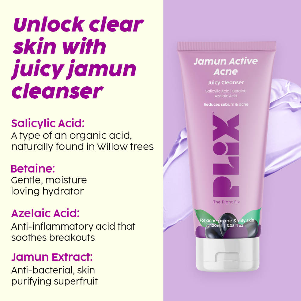 Jamun Active Acne Regime With Cleanser, Body Wash & Moisturizer For Women & Men | PL1 - view 4