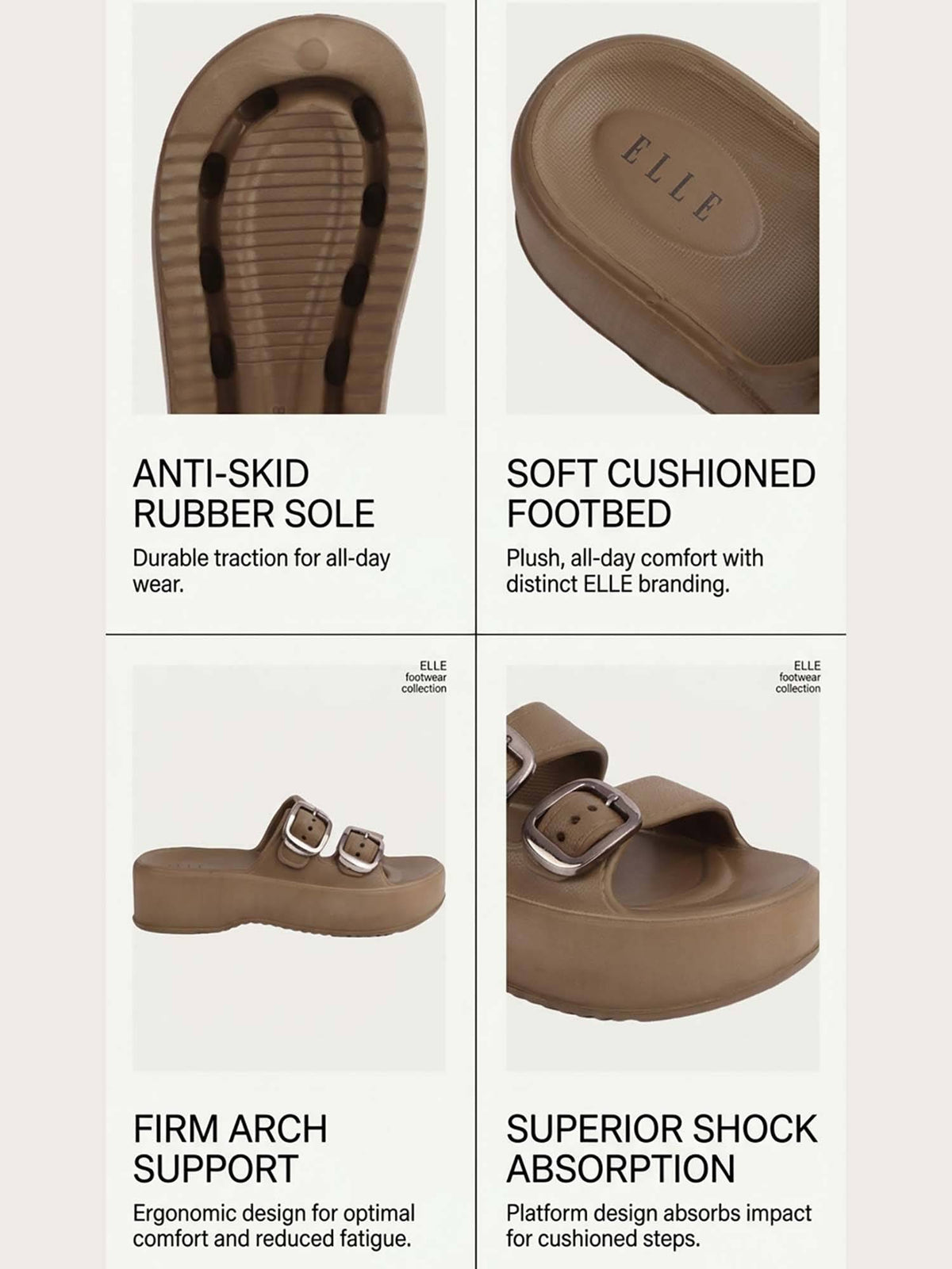 Women Brown Platform Sandals | H78 - view 5