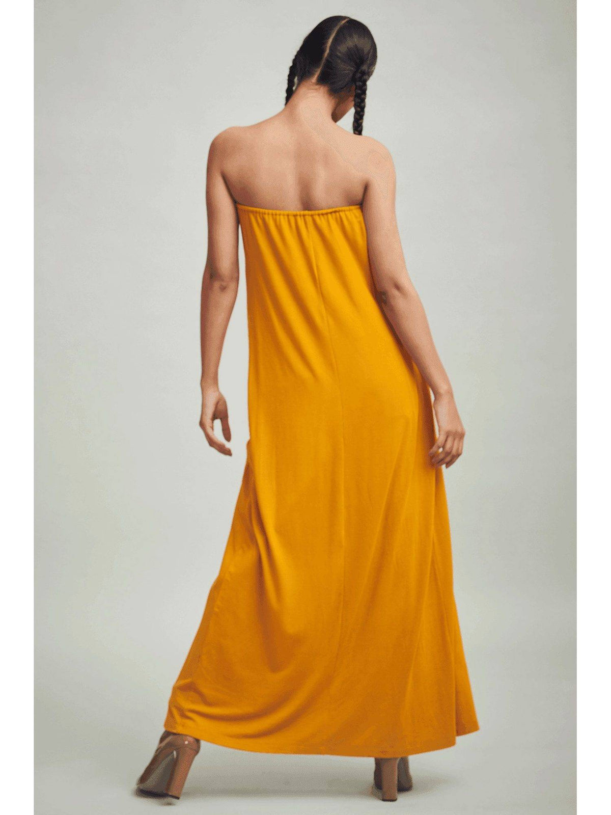 Women Orange Strapless Top | TT90 - view 2