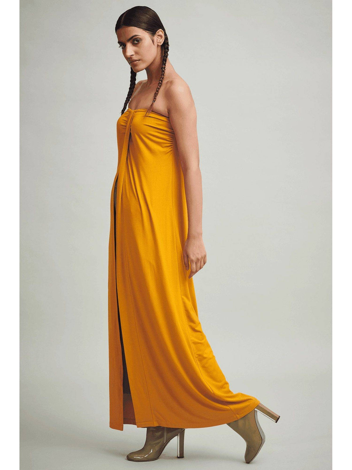 Women Orange Strapless Top | TT90 - view 3