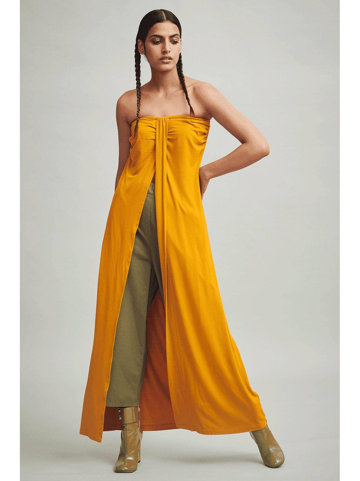 Women Orange Strapless Top | TT90 - view 4