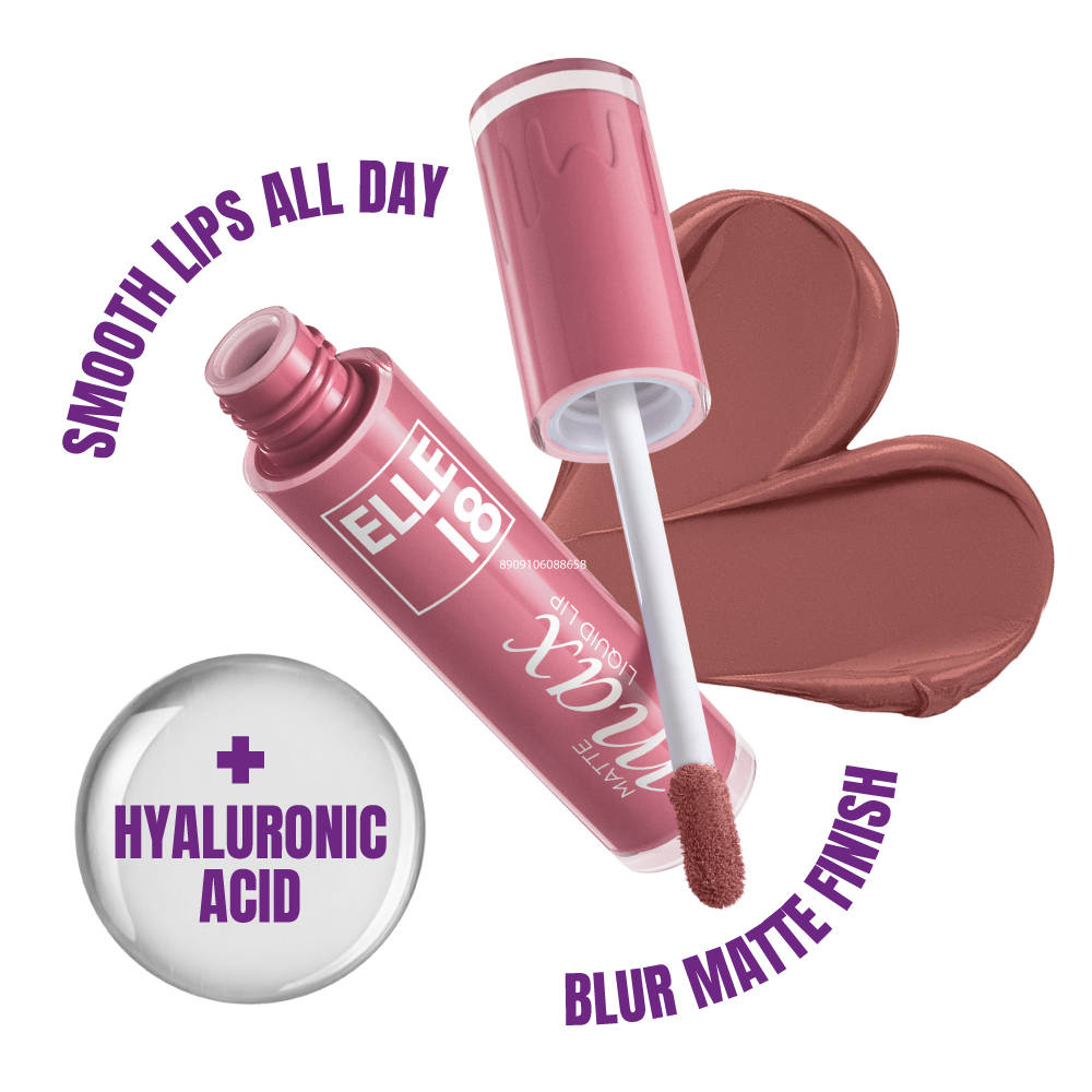 Matte Max Long Lasting Liquid Lipstick, With Hyaluronic Acid - Nude Blossom | L12 - view 141