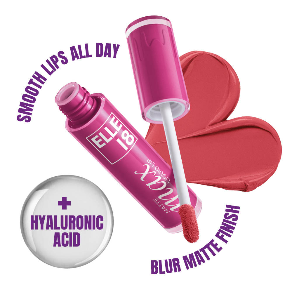 Matte Max Long Lasting Liquid Lipstick, With Hyaluronic Acid - Nude Blossom | L12 - view 183