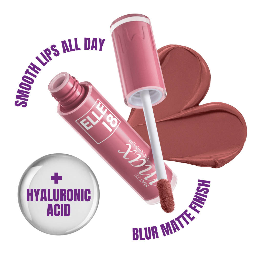 Matte Max Long Lasting Liquid Lipstick, With Hyaluronic Acid - Nude Blossom | L12 - view 99