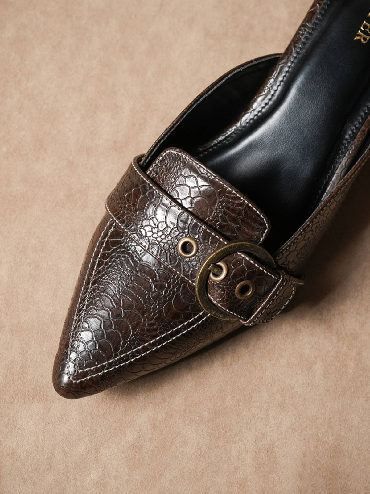 Women Carmelas Brown Mules Heels | H78 - view 4