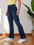 Womens Blue Bootcut Mid Rise Regular Stretchable Jeans | BT10 - view 1