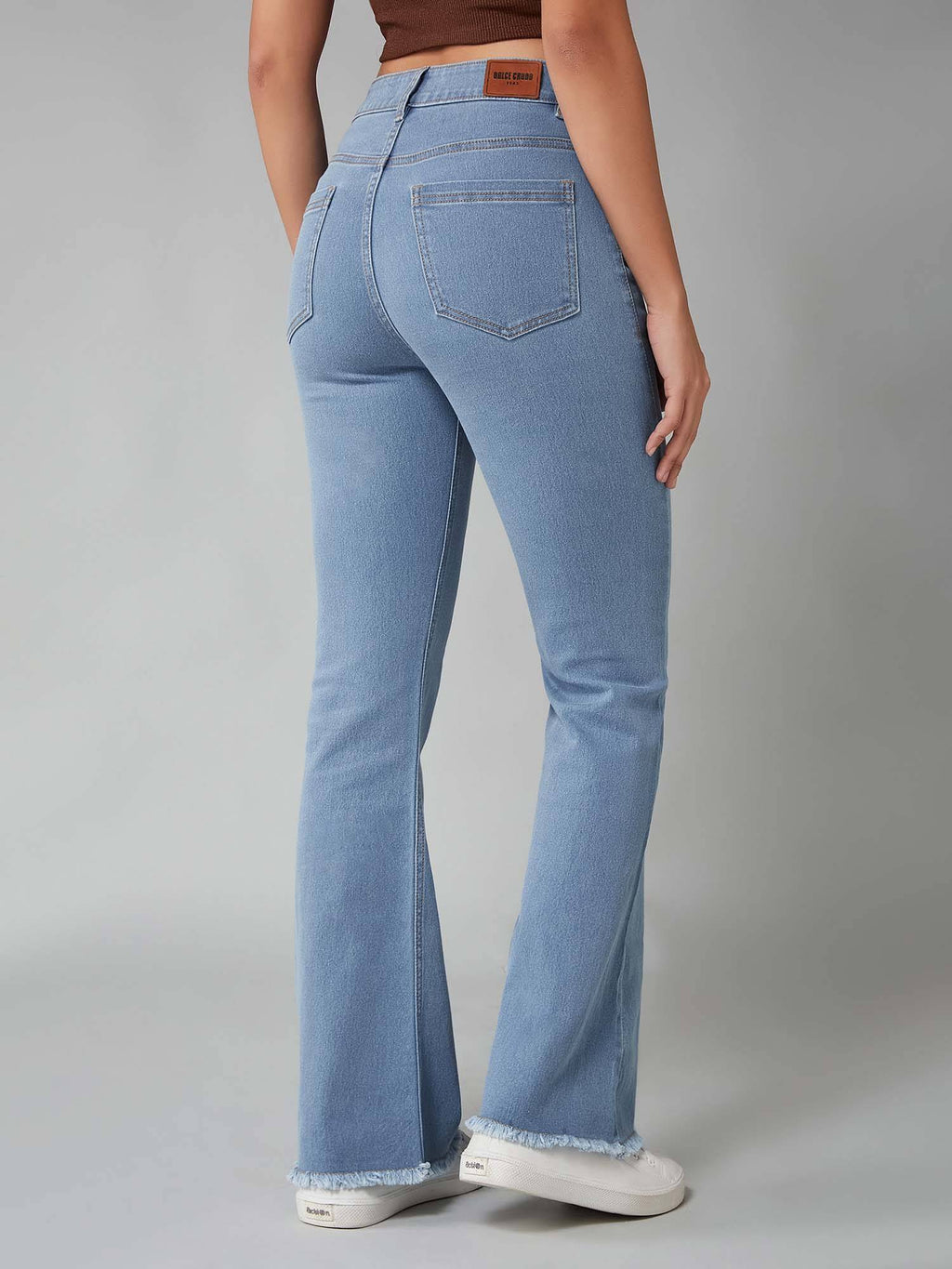 Women Light Blue Bootcut Clean Look Regular Stretchable Denim Jeans | BT10 - view 4