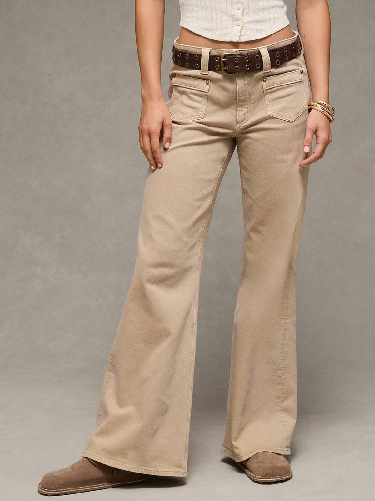 Women Beige Artist Flare Jeans | BT10 - view 1