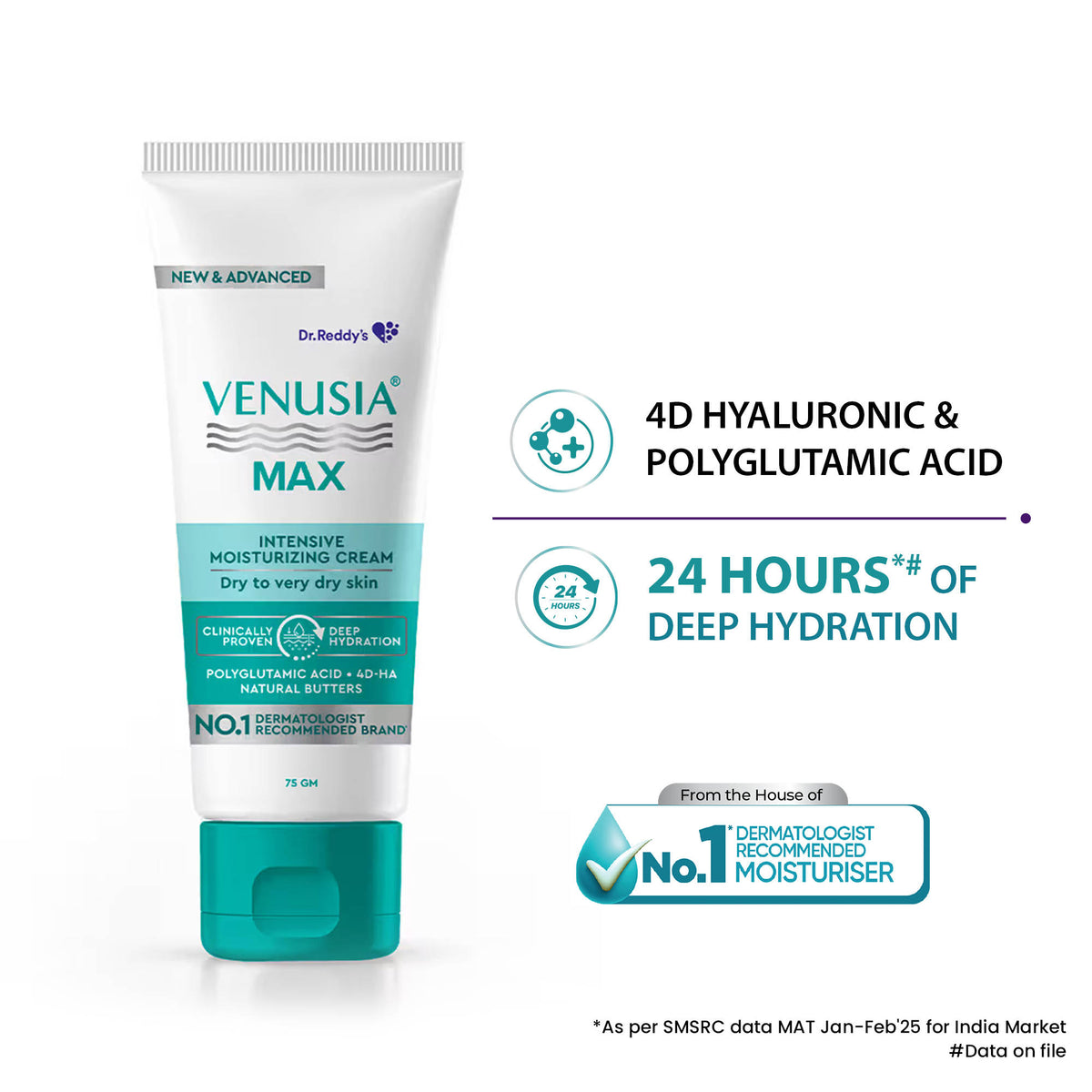 Max Intensive Moisturizing Cream Dry To Very Dry Skin With 4D Hyaluronic + Polyglutamic Acid | B20 - view 1