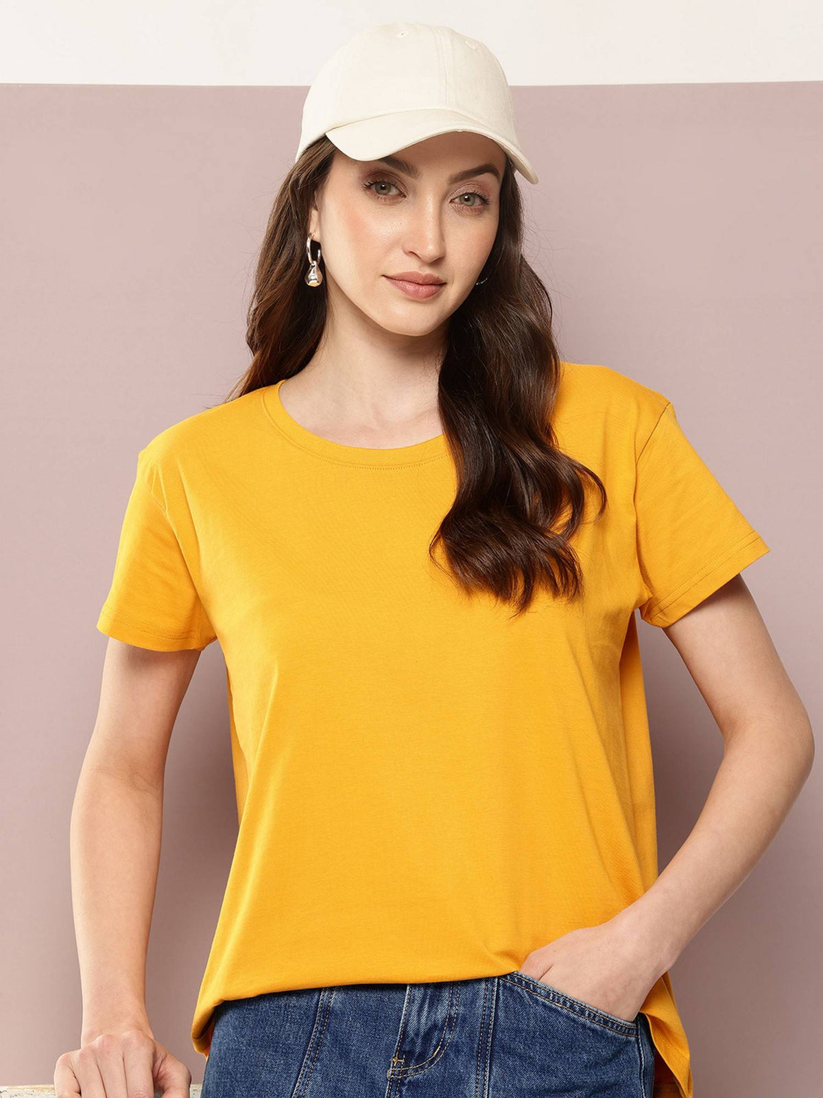 Women Boxy Regular Plain Burgundy T-Shirt | TS56 - view 43