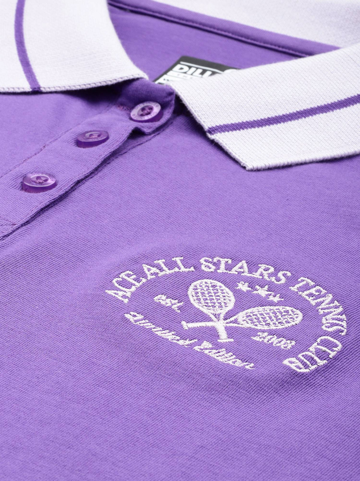 Women Regular Fit Plain Polo Lavender T-Shirt | PW43 - view 2