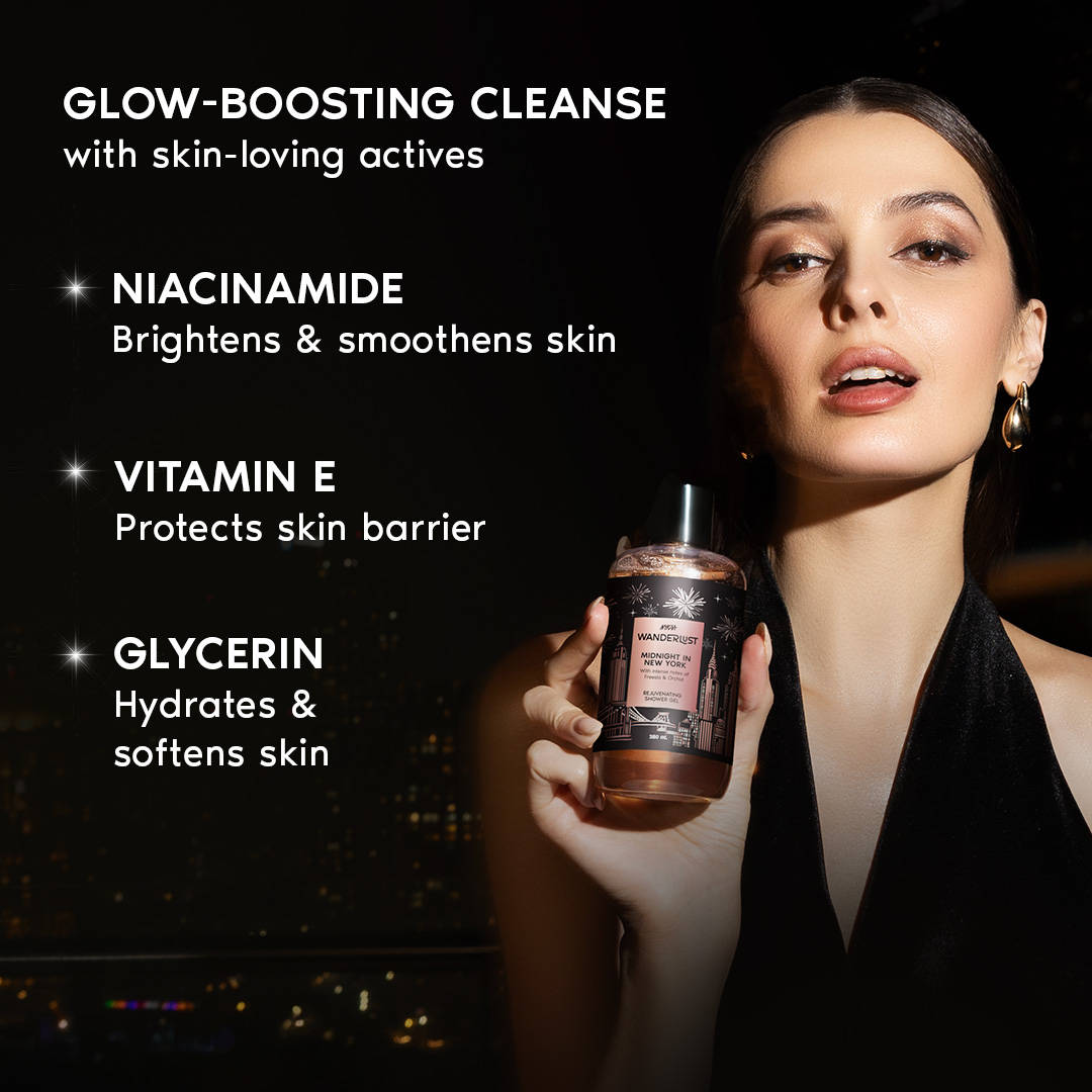 Nykaa Wanderlust Body Wash - Midnight in New York Perfume | Niacinamide & Vit E Hydrating Shower Gel | B20 - view 5