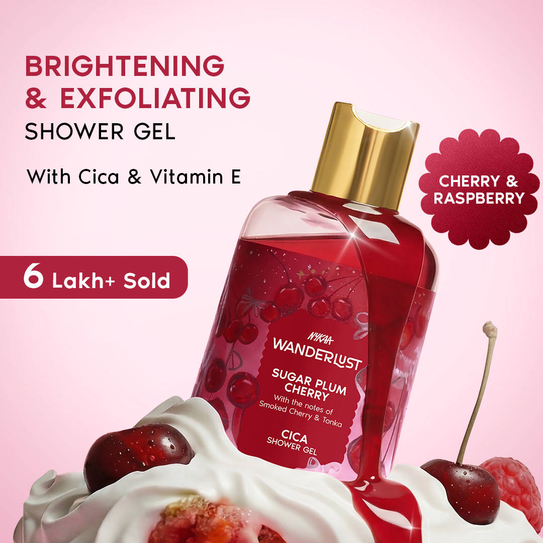 Nykaa Wanderlust Body Wash - Sugar Plum Cherry Perfume | Hydrating Cica & Vitamin E Shower Gel | B20 - view 2