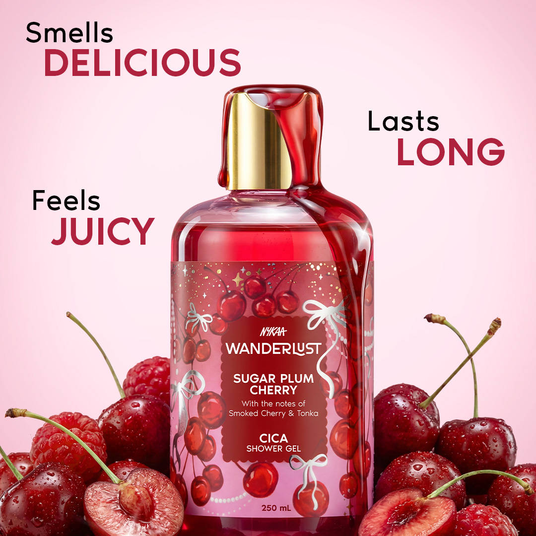 Nykaa Wanderlust Body Wash - Sugar Plum Cherry Perfume | Hydrating Cica & Vitamin E Shower Gel | B20 - view 3