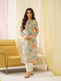 Rayon Embroidered & Sequinned with Floral Printed Green Kurta | FY93 - view 1
