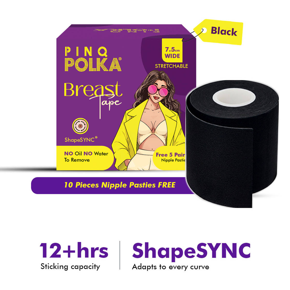 Polka Breast Lift Tape For All Cup Sizes Boob Tape With Free Nipple Pasties Body Tape | L12 - view 11