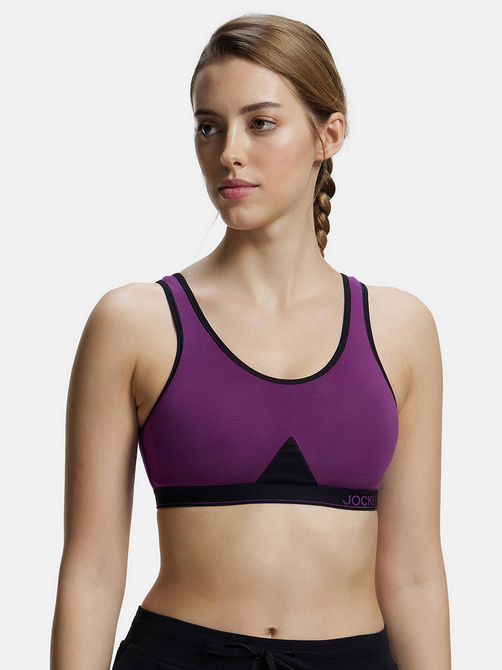 1376 Wirefree Non Padded Cotton Elastane Active Bra - Heather Rose | sb09 - view 39