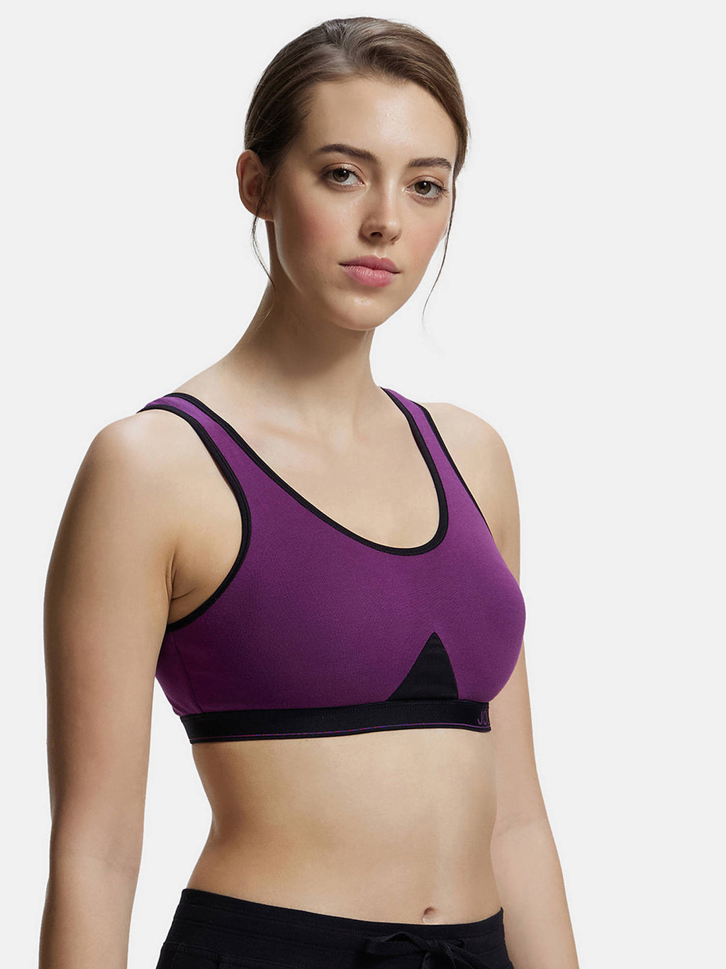 1376 Wirefree Non Padded Cotton Elastane Active Bra - Mocha | sb09 - view 32