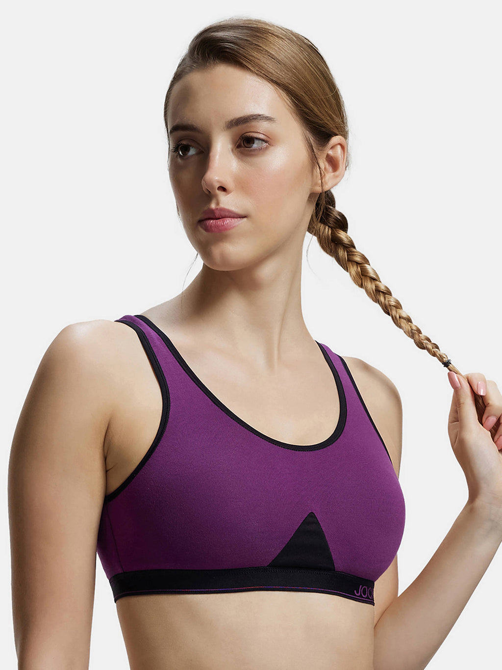 1376 Wirefree Non Padded Cotton Elastane Active Bra - Heather Rose | sb09 - view 43