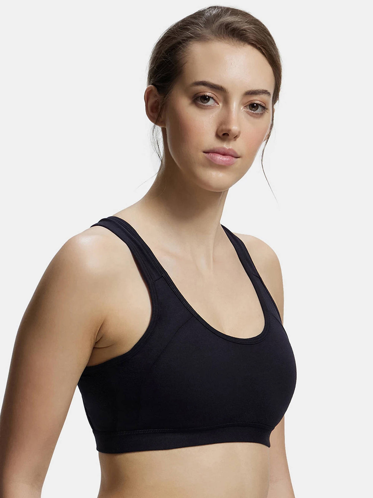 1380 Wirefree Padded Cotton Elastane Active Bra - Wine Tasting | sb09 - view 40