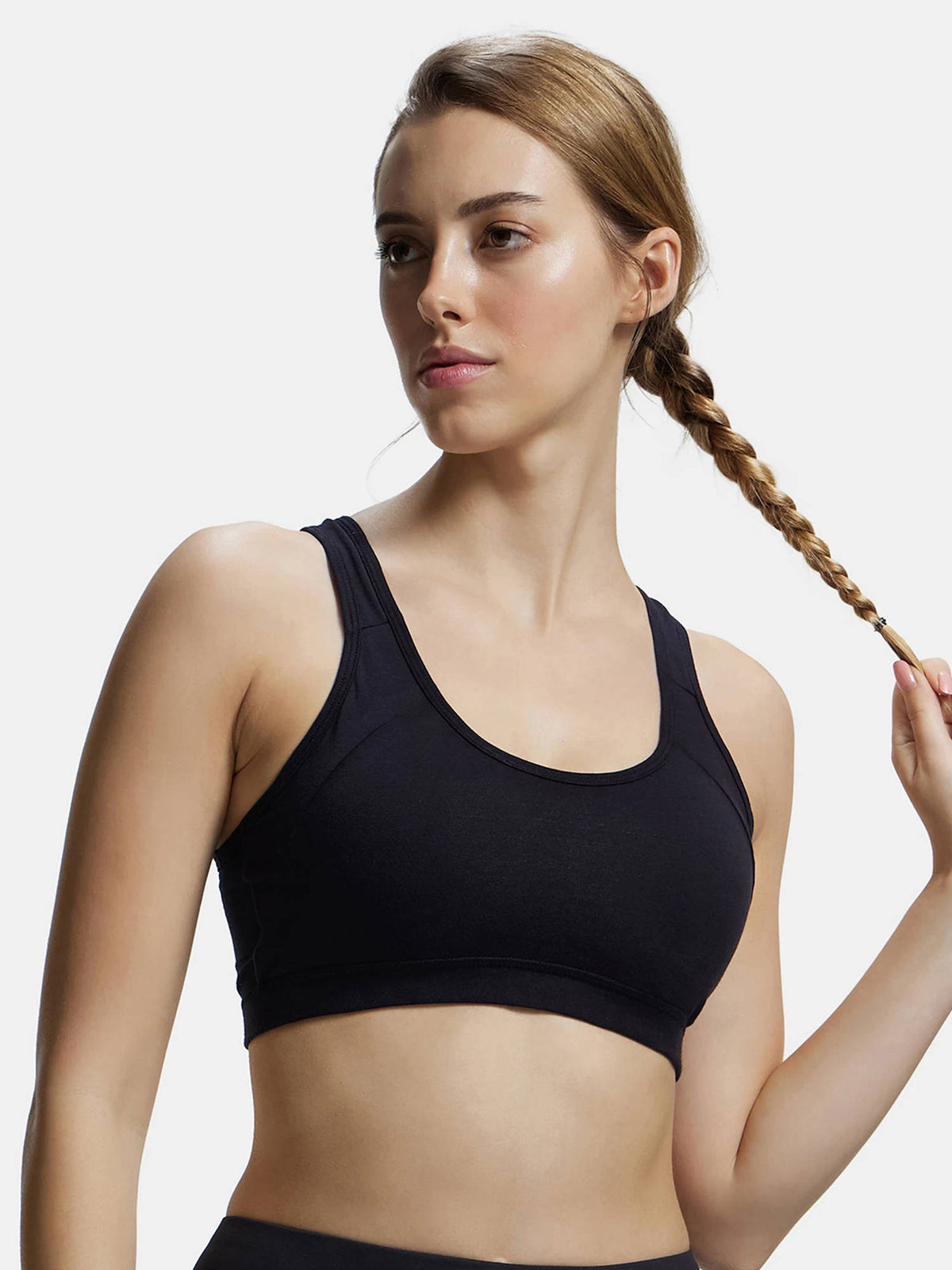 1380 Wirefree Padded Cotton Elastane Active Bra - Wine Tasting | sb09 - view 43
