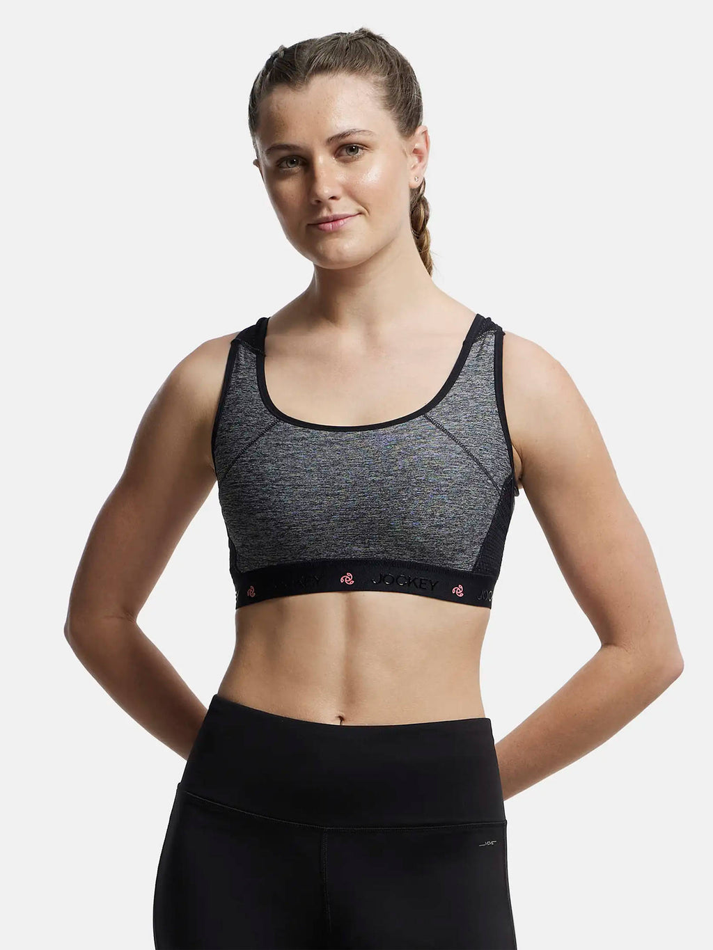 AP20 Wire Free Tatel Nylon Elastane Active Wear Sports Bra - Frost | sb09 - view 16