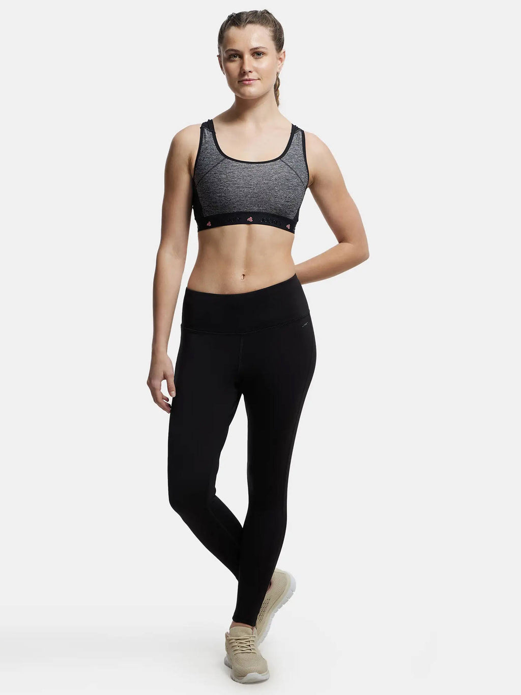 AP20 Wire Free Tatel Nylon Elastane Active Wear Sports Bra - Frost | sb09 - view 19